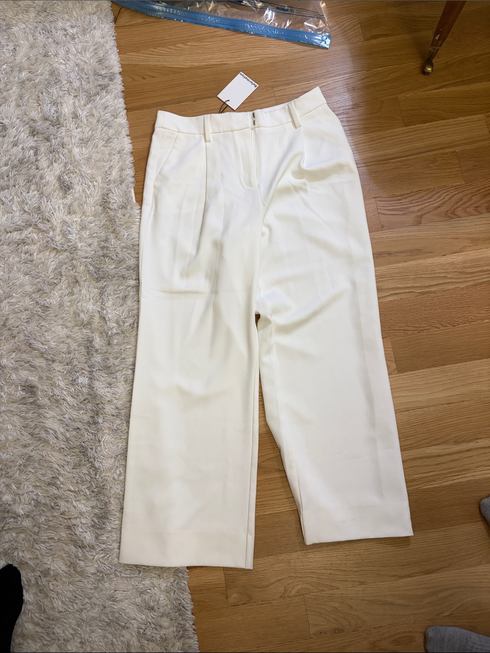 Reformation Cream Wide-Leg Tailored Trousers